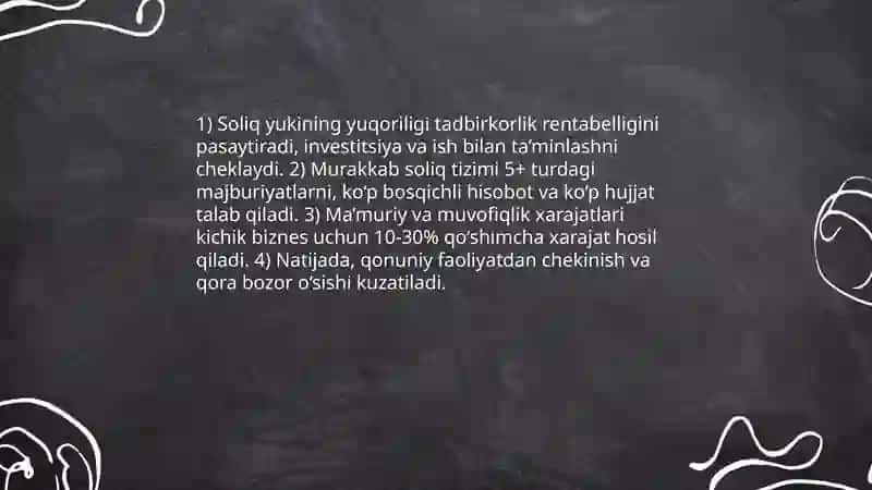 Tadbirkorlikni rivojlantirishdagi muammolar 4