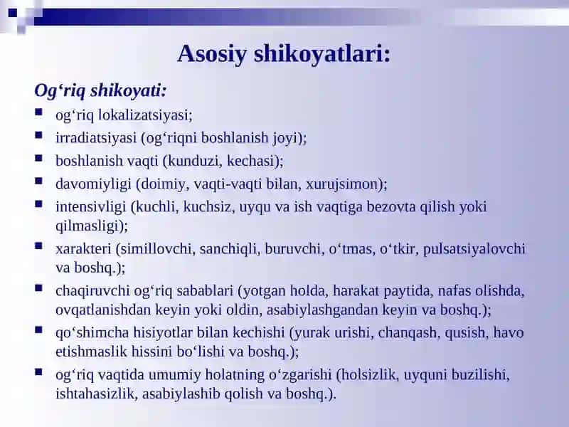 Xirurgik bemorlarni tekshirish usullari 4