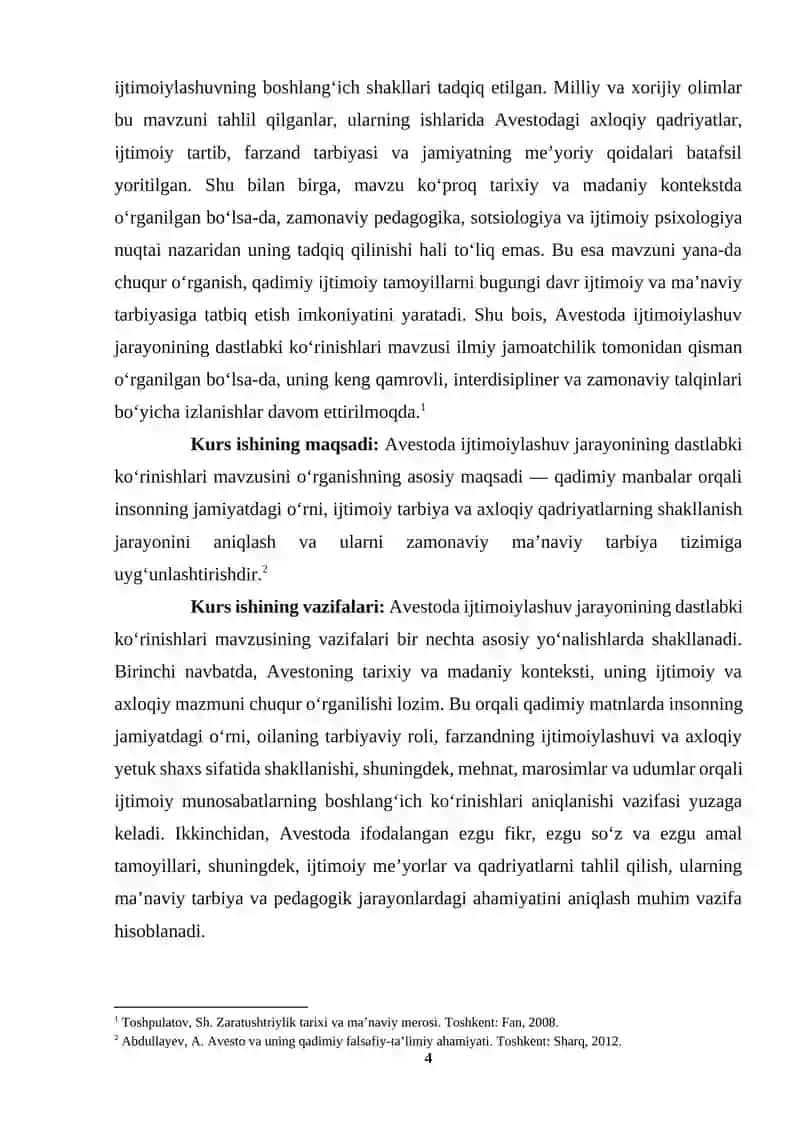 Avestoda ijtimoiylashuv jarayonining dastlabki ko‘rinishlari 4