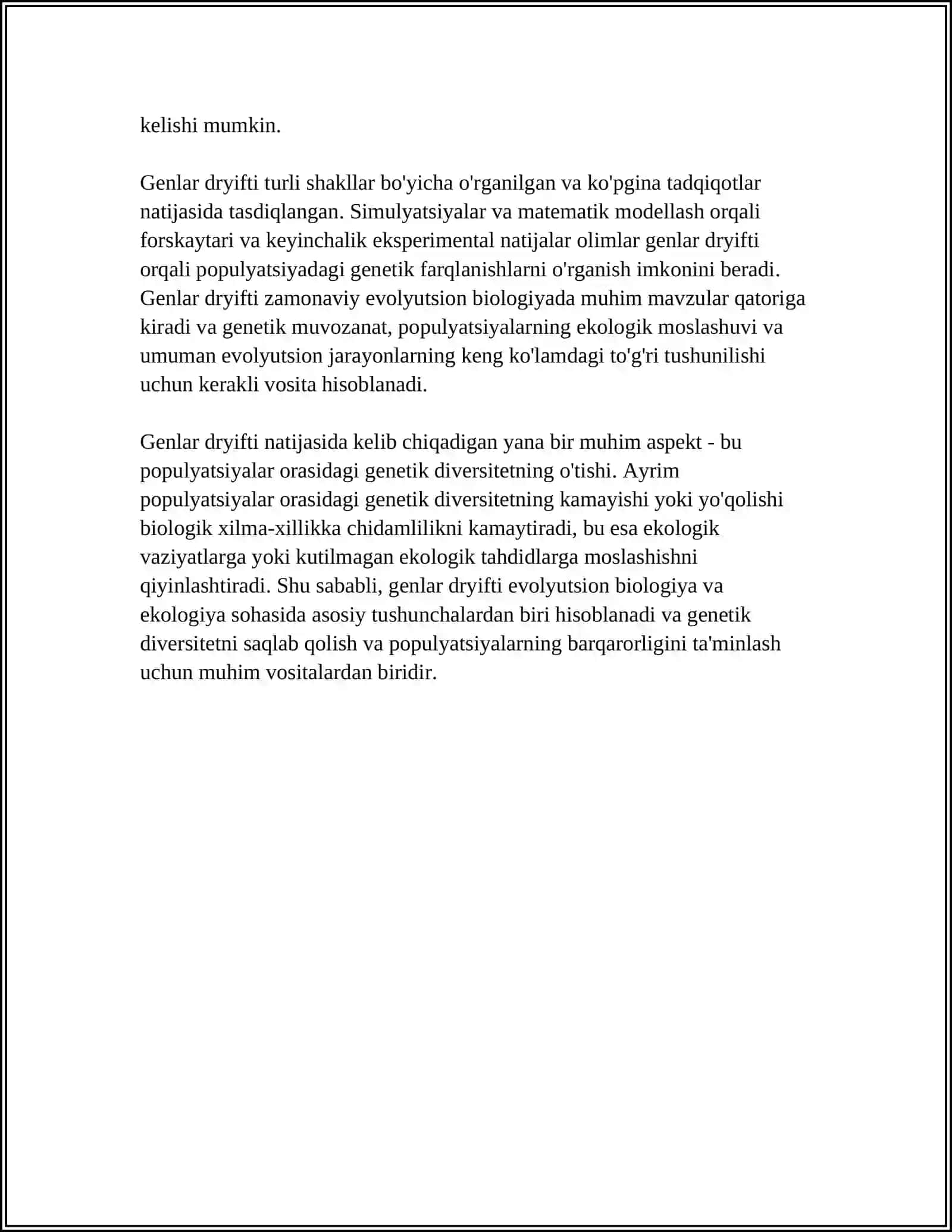 POPULYATSIYA GENETIKASI.GENLAR DREFI 4