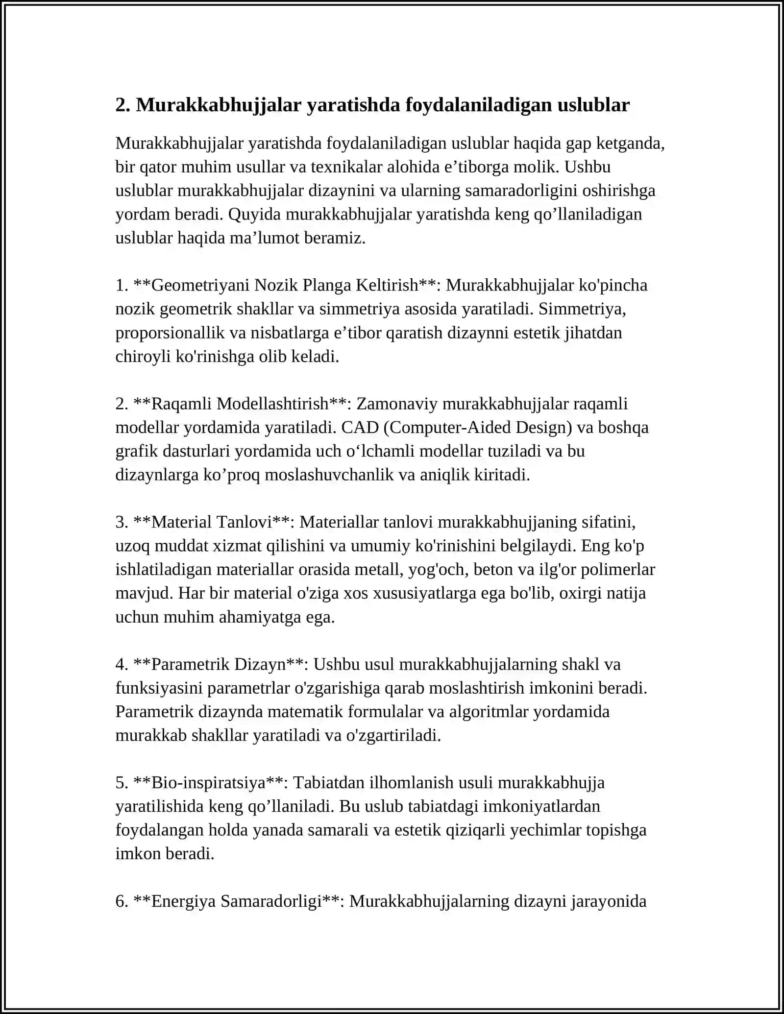 QURULISH SOHALARIDA MURAKKABUJJADLAR YARATISH VA QAYTA ISHLASH TEXNOLOGIYASI 4