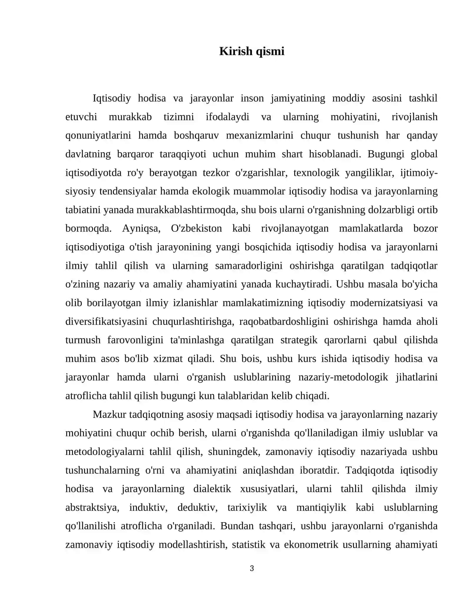 Iqtisodiy hodisa va jarayonlar, ularni organish usullari. 4