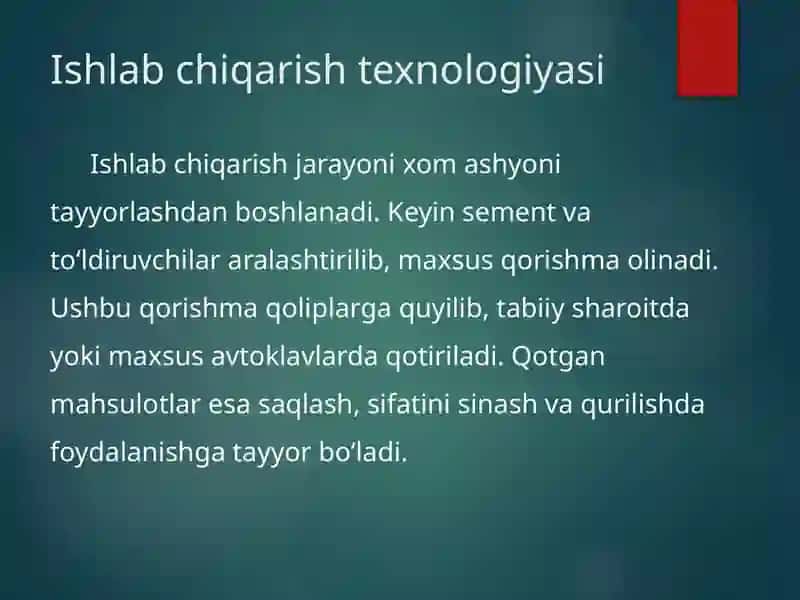 Yengil betonlarni ishlab chiqarish texnologiyasi va avzalliklari 4