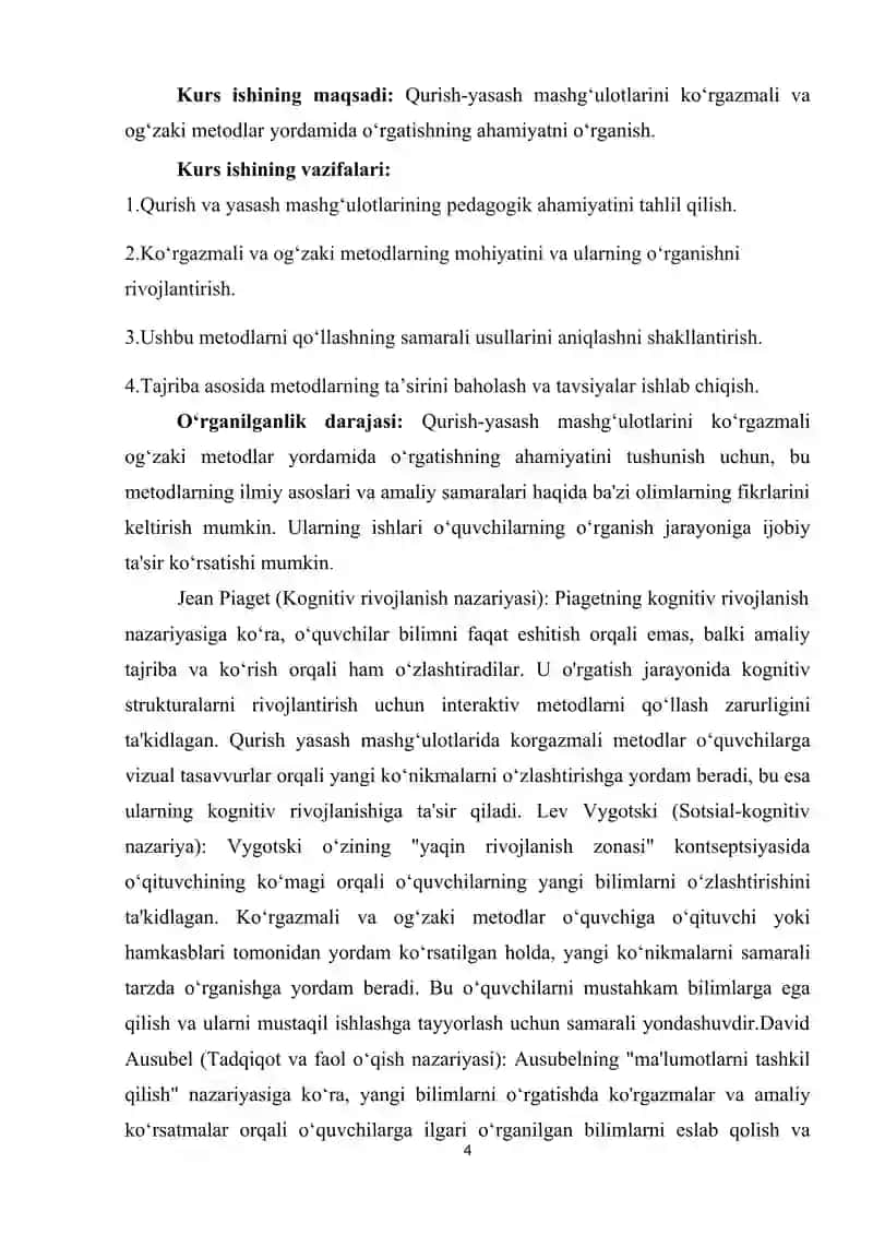 QURISH-YASASH MASHGʻULOTLARINI KOʻRGAZMALI VA OGʻZAKI METODLAR YORDAMIDA OʻRGATISHNING AHAMIYATI 4