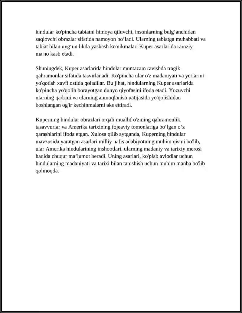 JEYMS FENIMOR KUPER IJODIDA HINDULAR MAVZUSI 4