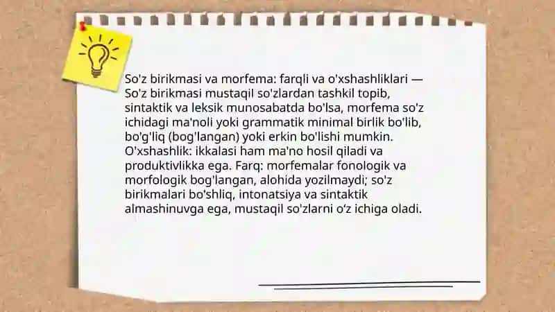 So'z birikmasi va alohida so'z: farqli va o'xshashliklari 4