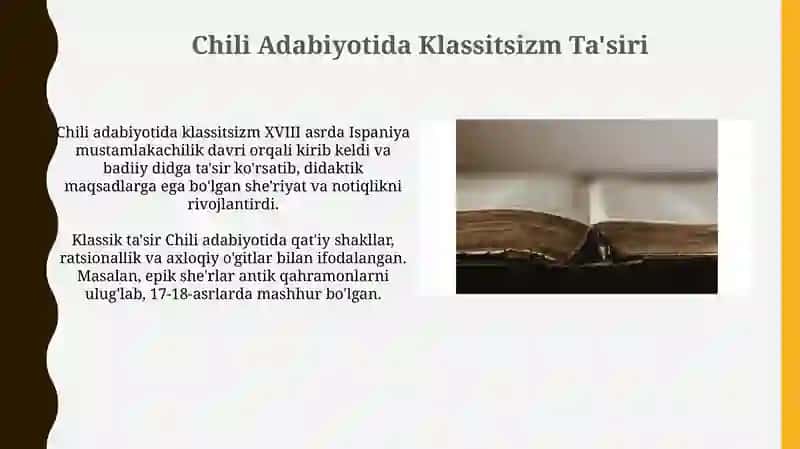 Klassitsizm va ma'rifat chili adabiyoti 4