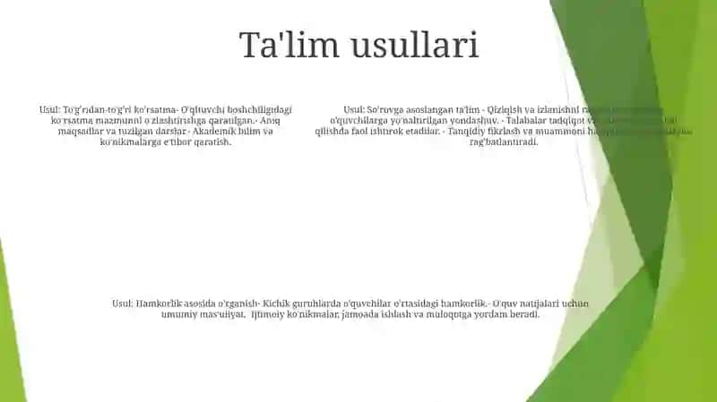 Pedogogik Faoliyatda Tarbiya Turlari Va Usullarida Foydalanish 4