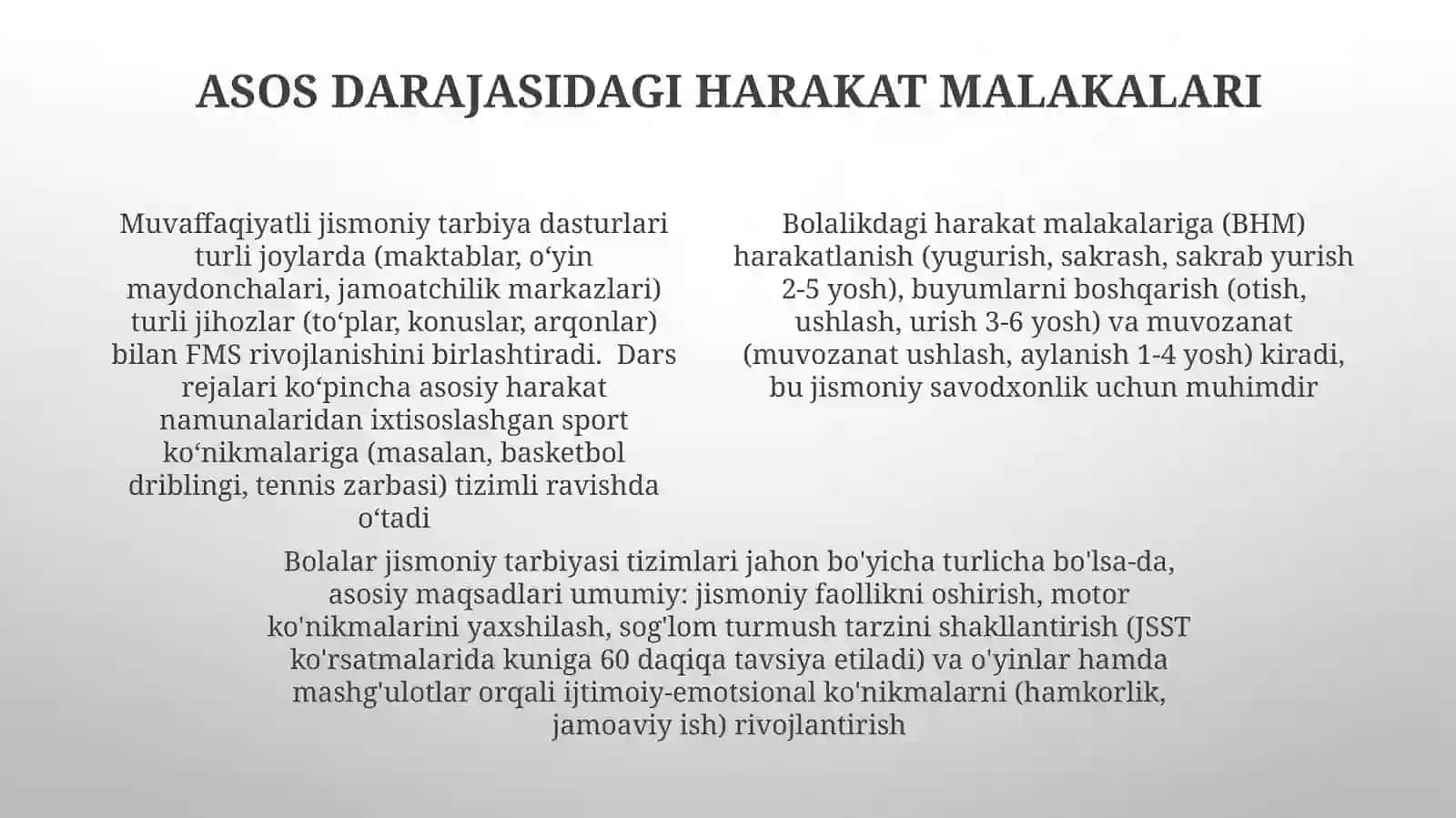 Bolalar jismoniy tarbiyasi rivojlanish tizimi 4