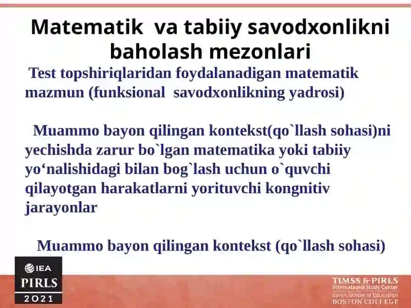 BOSHLANG‘ICH SINFLARDA XALQARO TADQIQOTLARIGA TAYYORGARLIK KO‘RISH 4