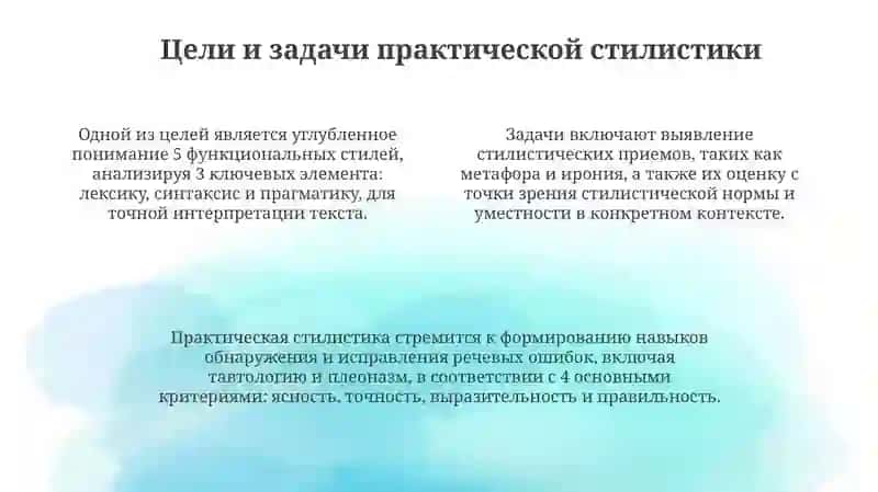 Предмет, цели и задачи практической стилистики 4