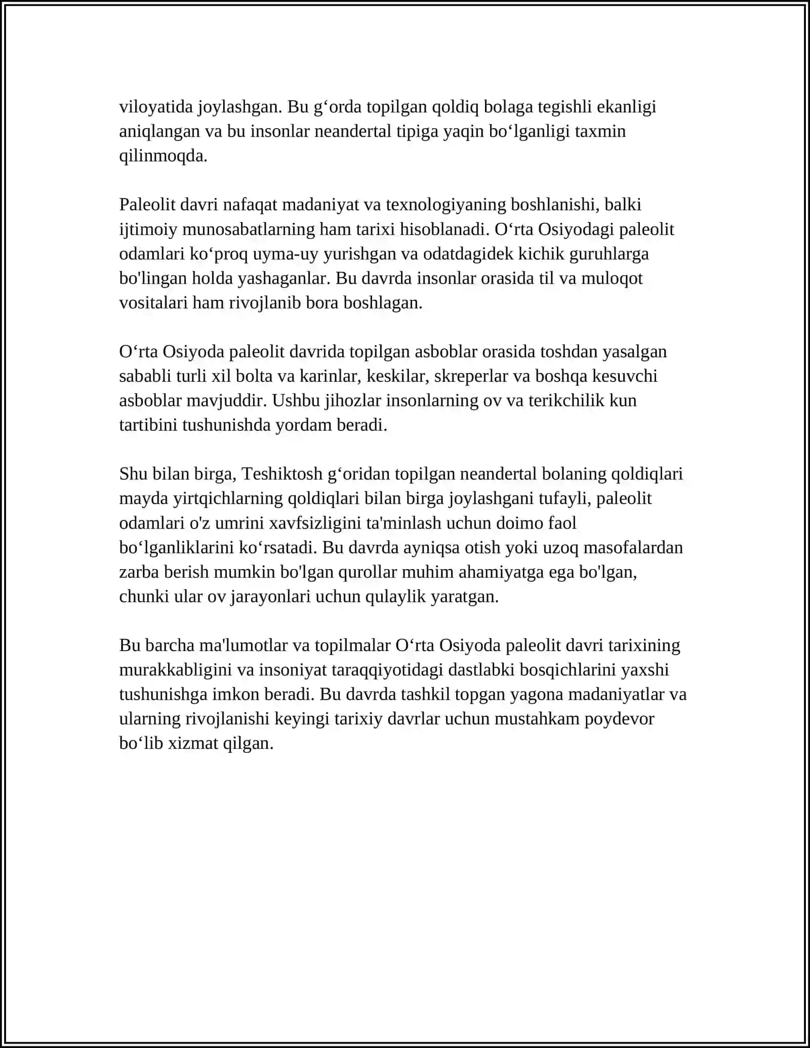 O`RTA OSIYODA POLEOLIT DAVRI 4