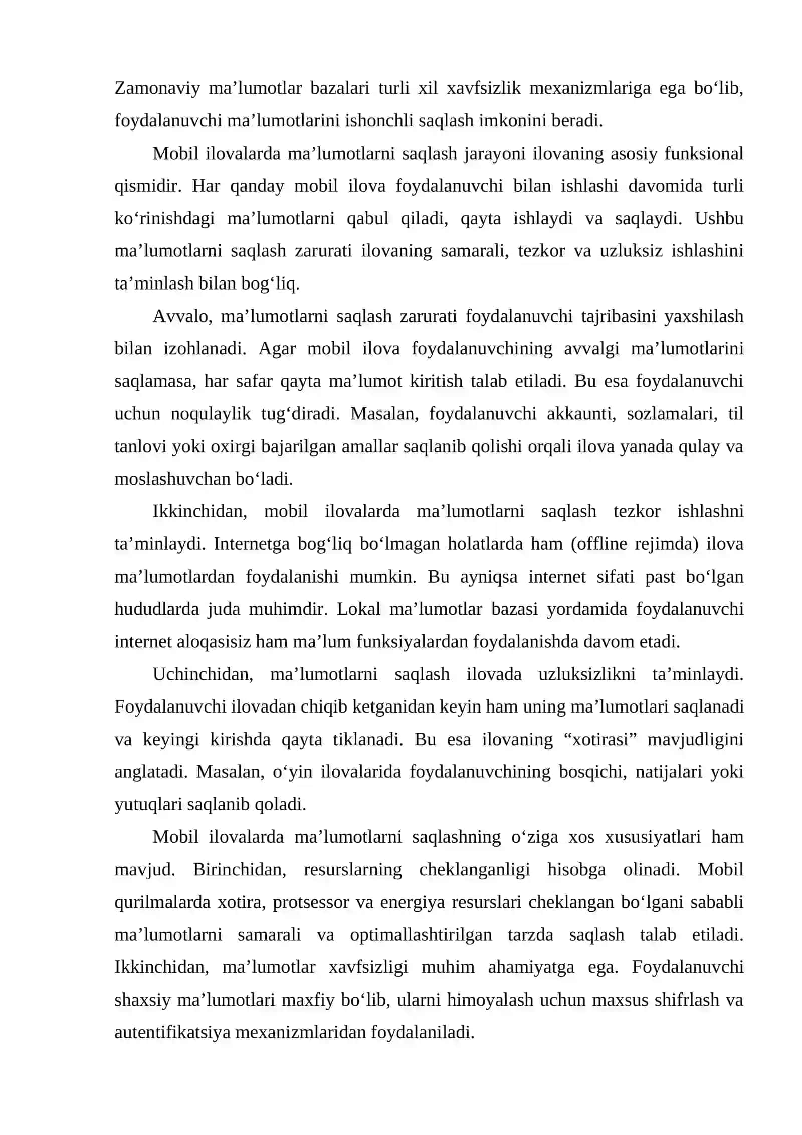 Mobil ilovalarda ma'lumot bazasi 4