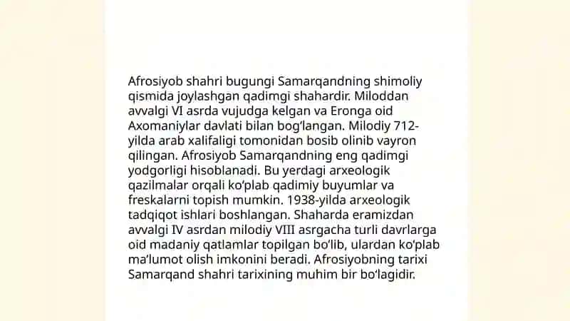 Afrosiyob yodgorligi o'rganilish tarixi 4