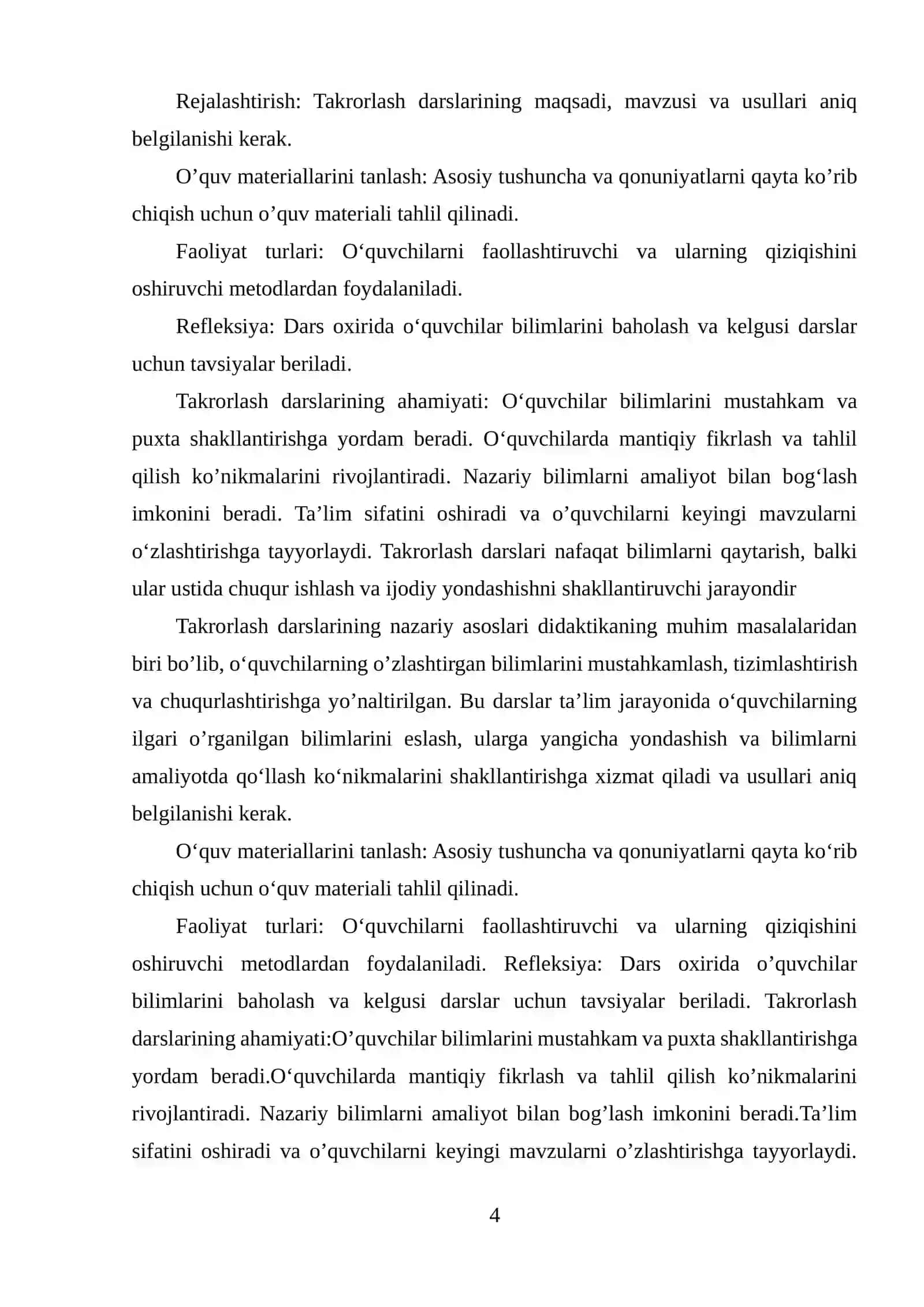 ONA TILIDAN TAKRORLASH DARSLARINI TASHKIL ETISH METODIKASI 4