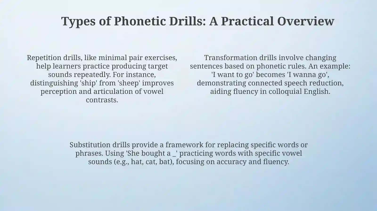 Phonetic drills 4