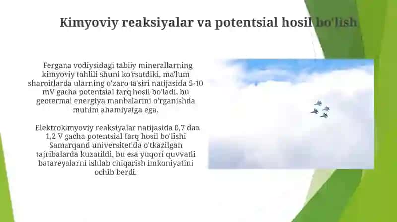 Elektrolitdagi jarayonlar. Potensial xosil bo'lishi 4