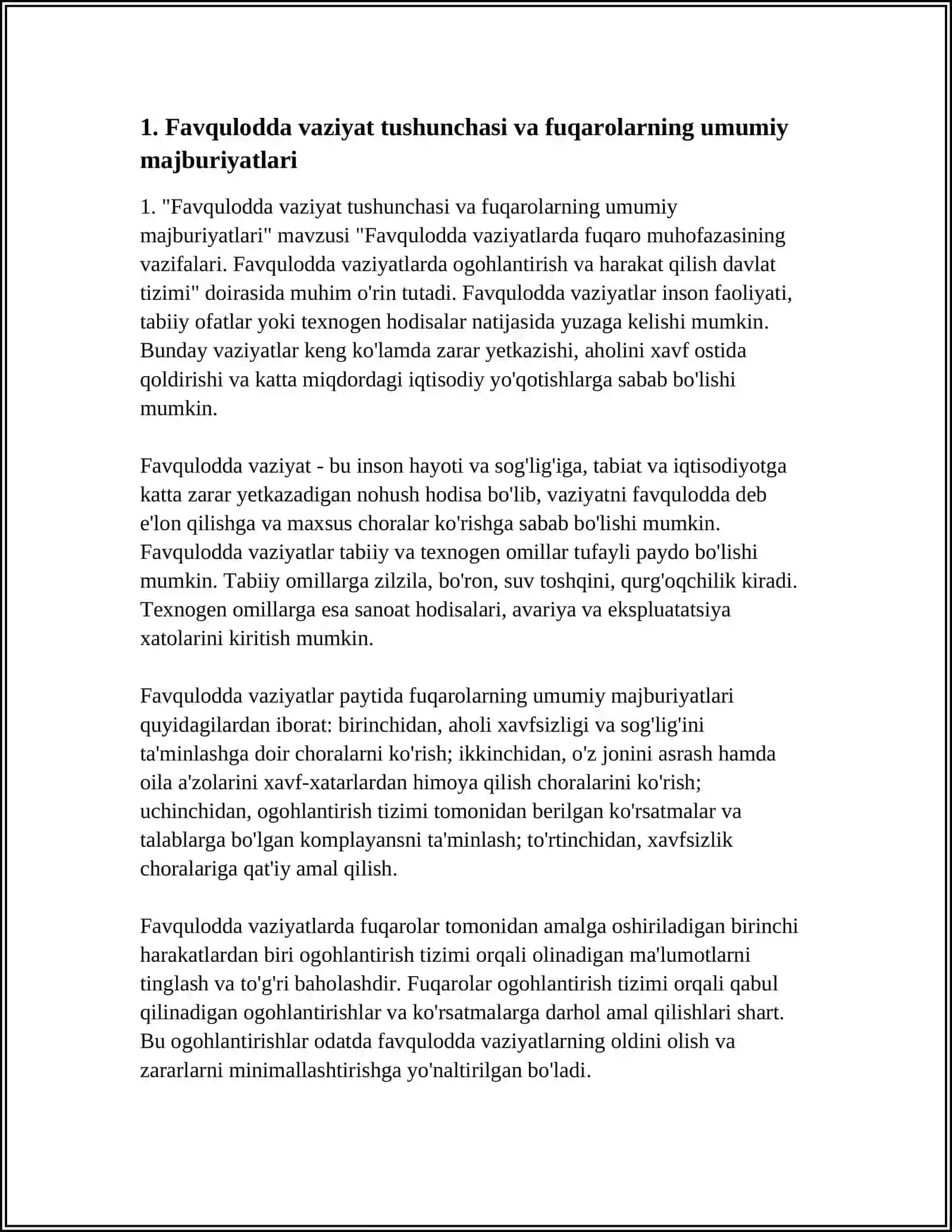 FAVQULODDA VAZIYATLARDA FUQARO MUHOFAZASINING VAZIFALARI 4