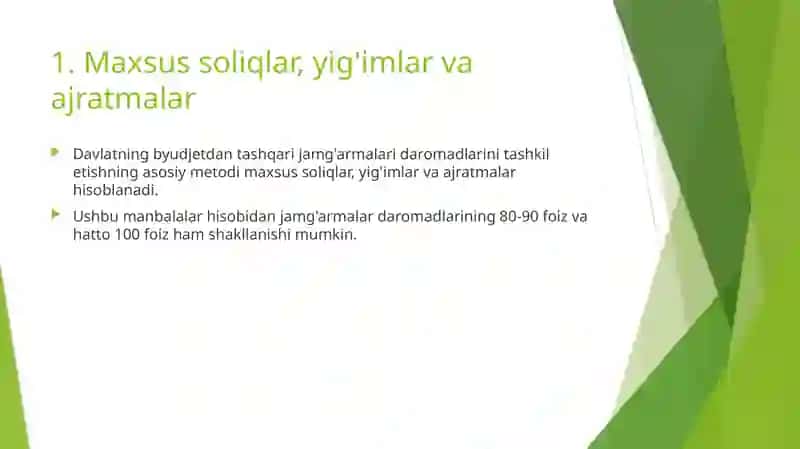 Davlat byudjetdan tashqarivamaqsadli jamg'armalari 4
