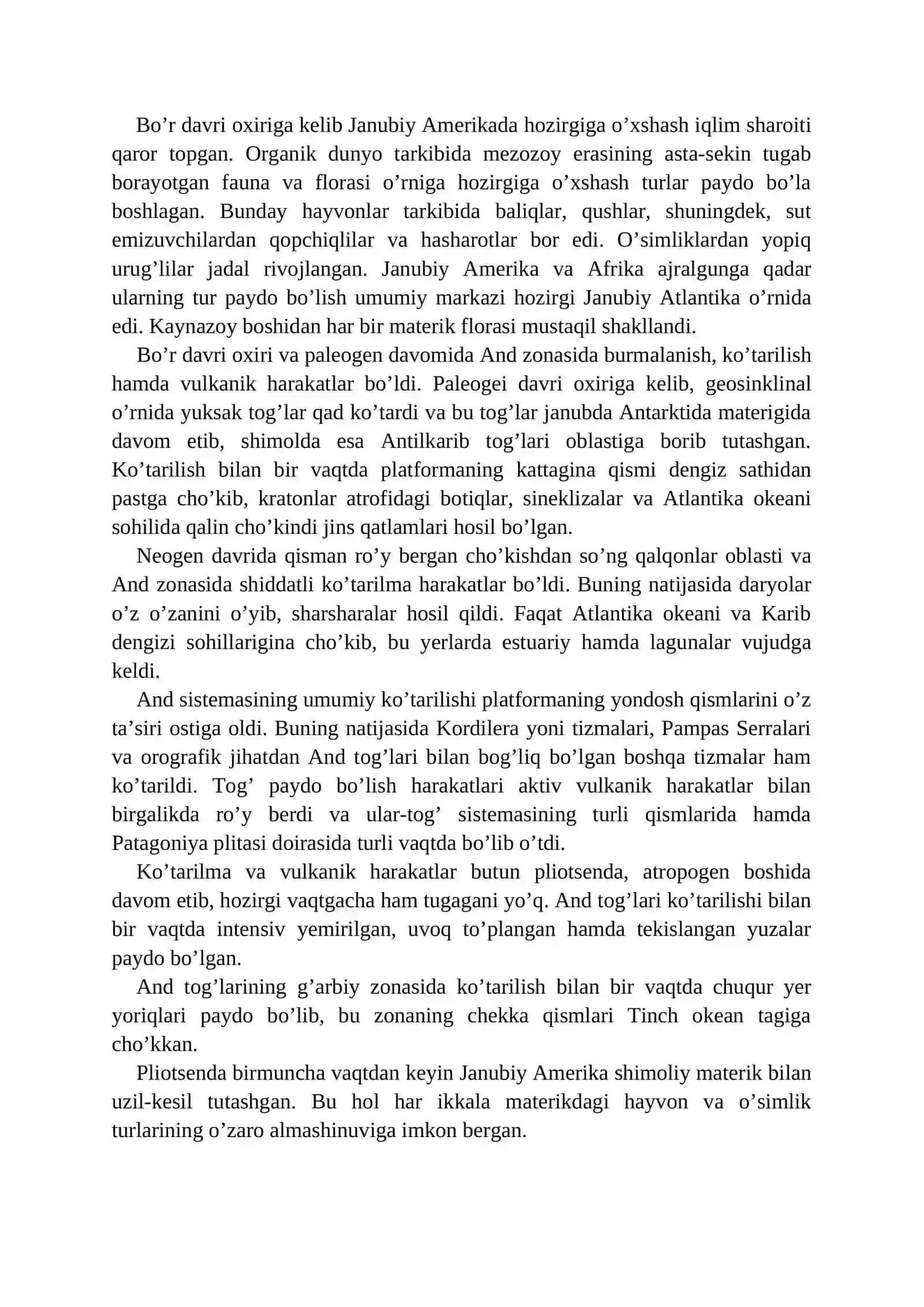 Janubiy Amerikaning Geografiyasi 4