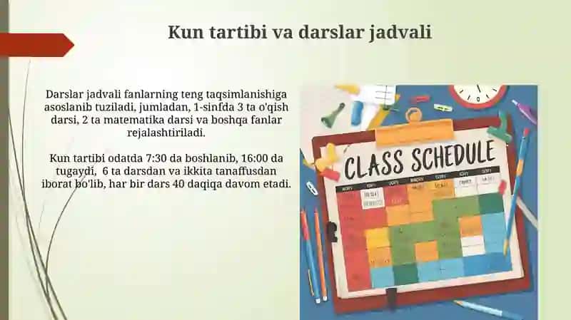 Boshlangʻich sinflarda kun tartibi 4
