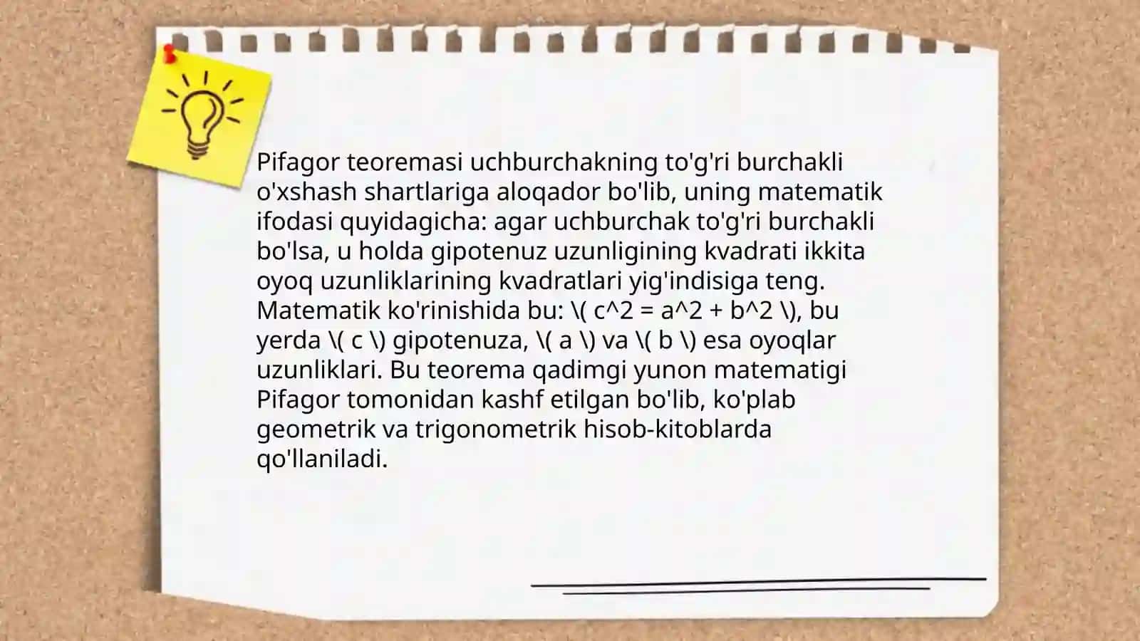 Pifagor teoremasi asoslari 4