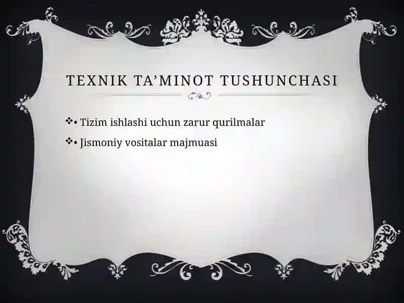 Yangi tizim uchun texnik va dasturiy ta’minot 4