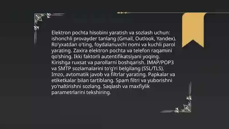Elektron pochta va ijtimoiy tarmoqlar 4
