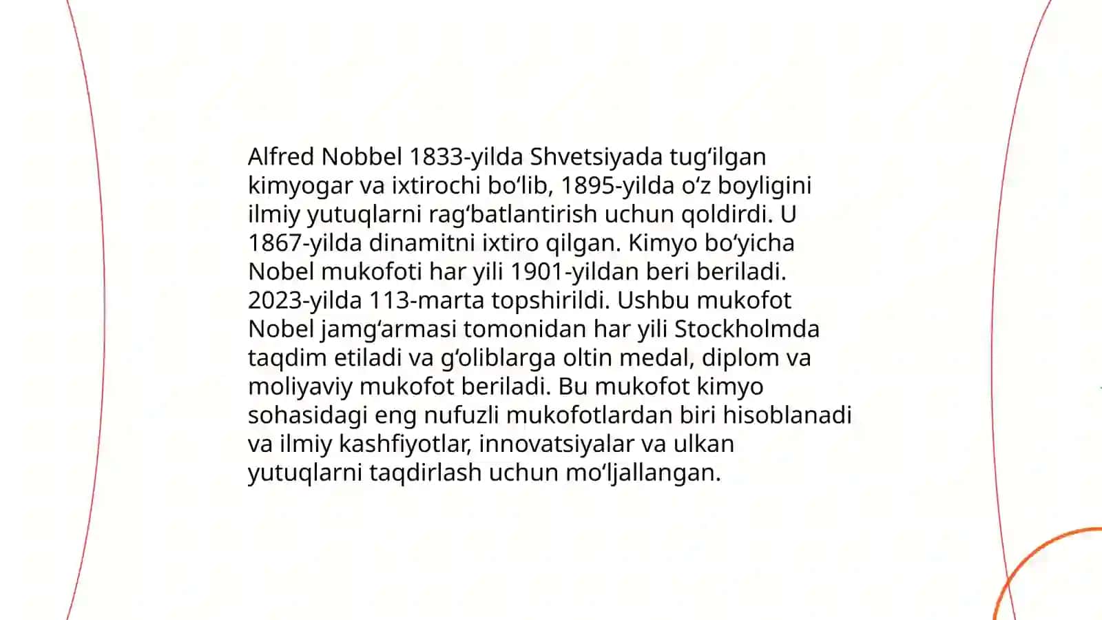 Kimyo sohasidagi Nobel mukofoti sovrindorlari va yutuqlari 4