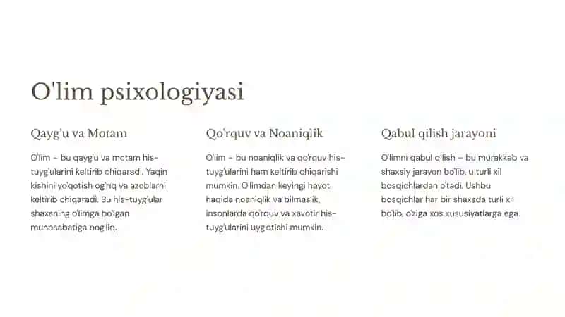 O'lim haqidagi tushunchalar 4