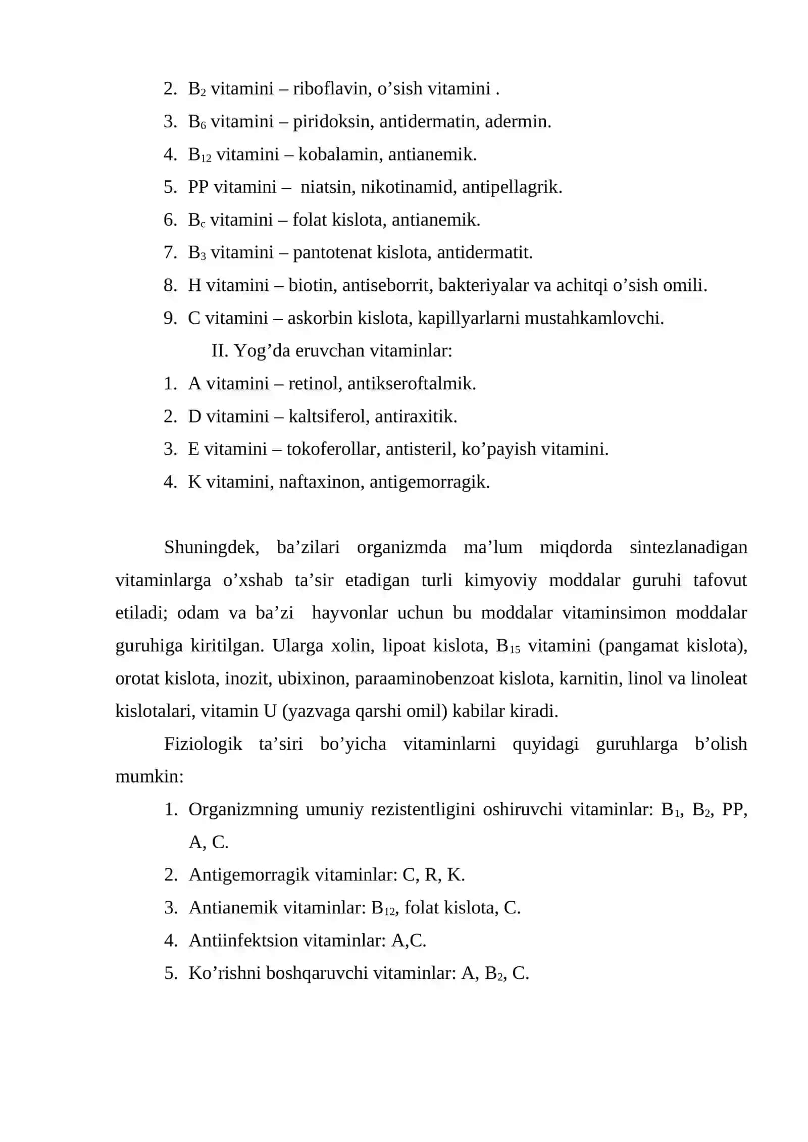 Vitaminlar haqida tushuncha 4