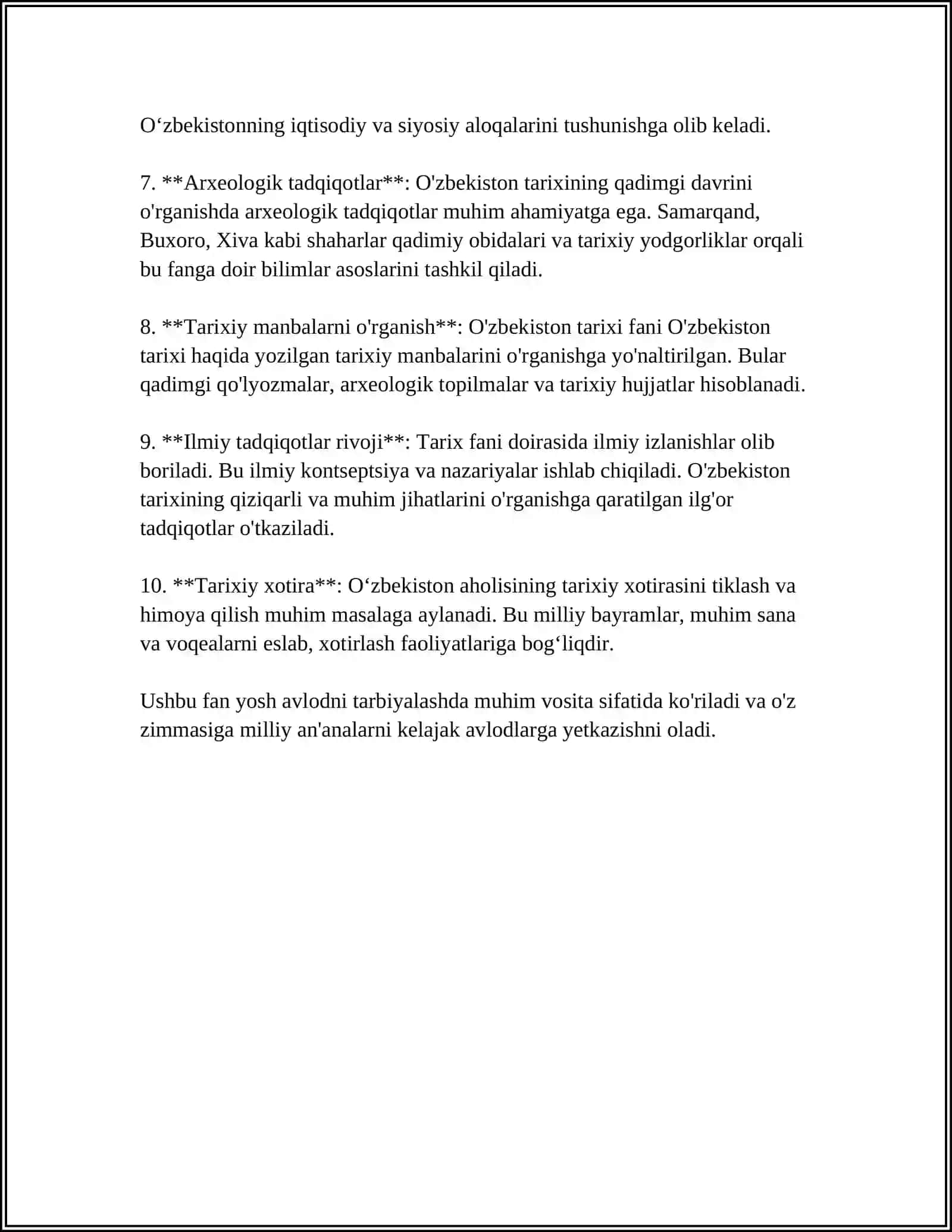 O'ZBEKISTON TARIXI FANINING VAZIFALARINI TASNIFLASH 4