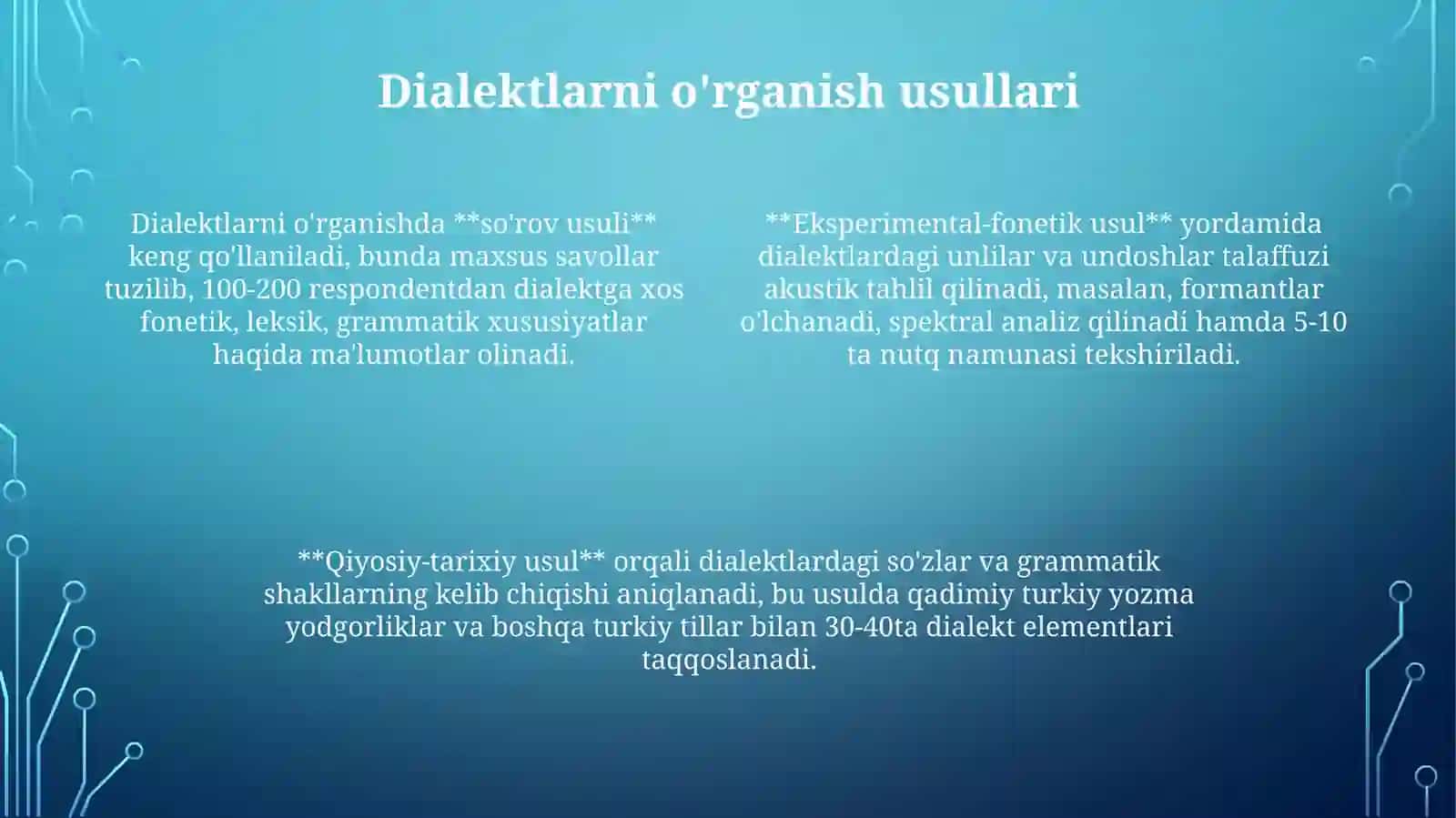 O'zbek dialektologiyasining maqsad va vazifalari 4