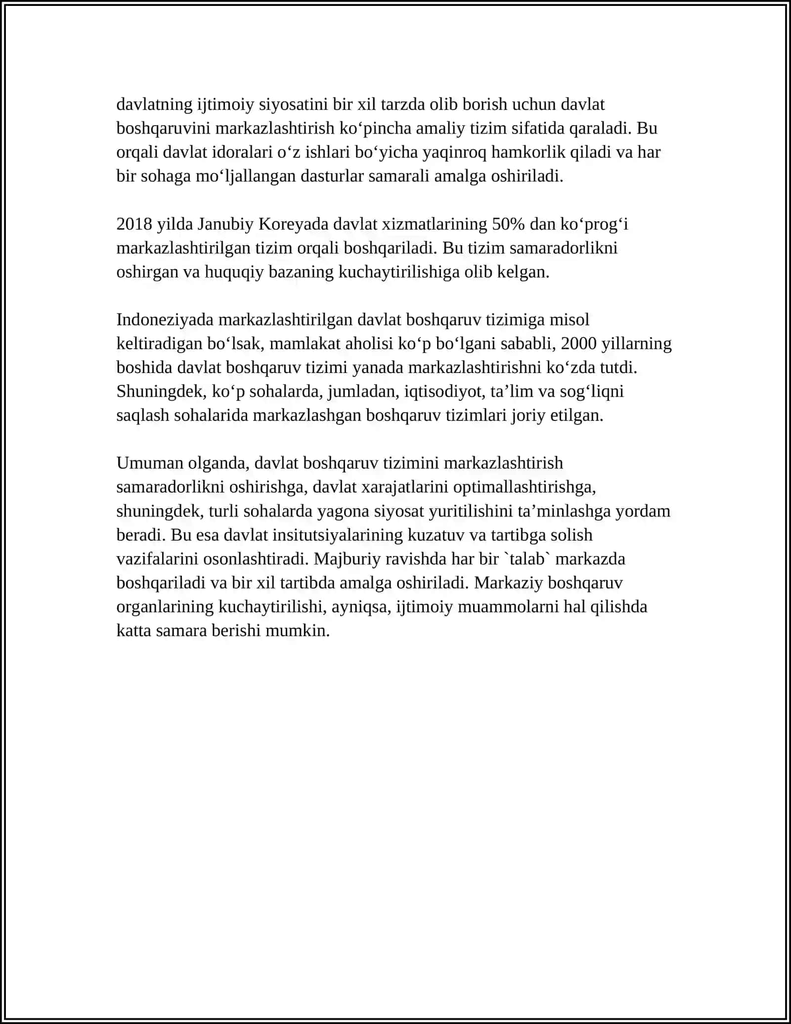 MUSTAQILLIK YILLARIDA MAMLAKAT BOSHQARUV SESTEMASIDA AMALGA OSHIRILGAN REFORMALAR 4