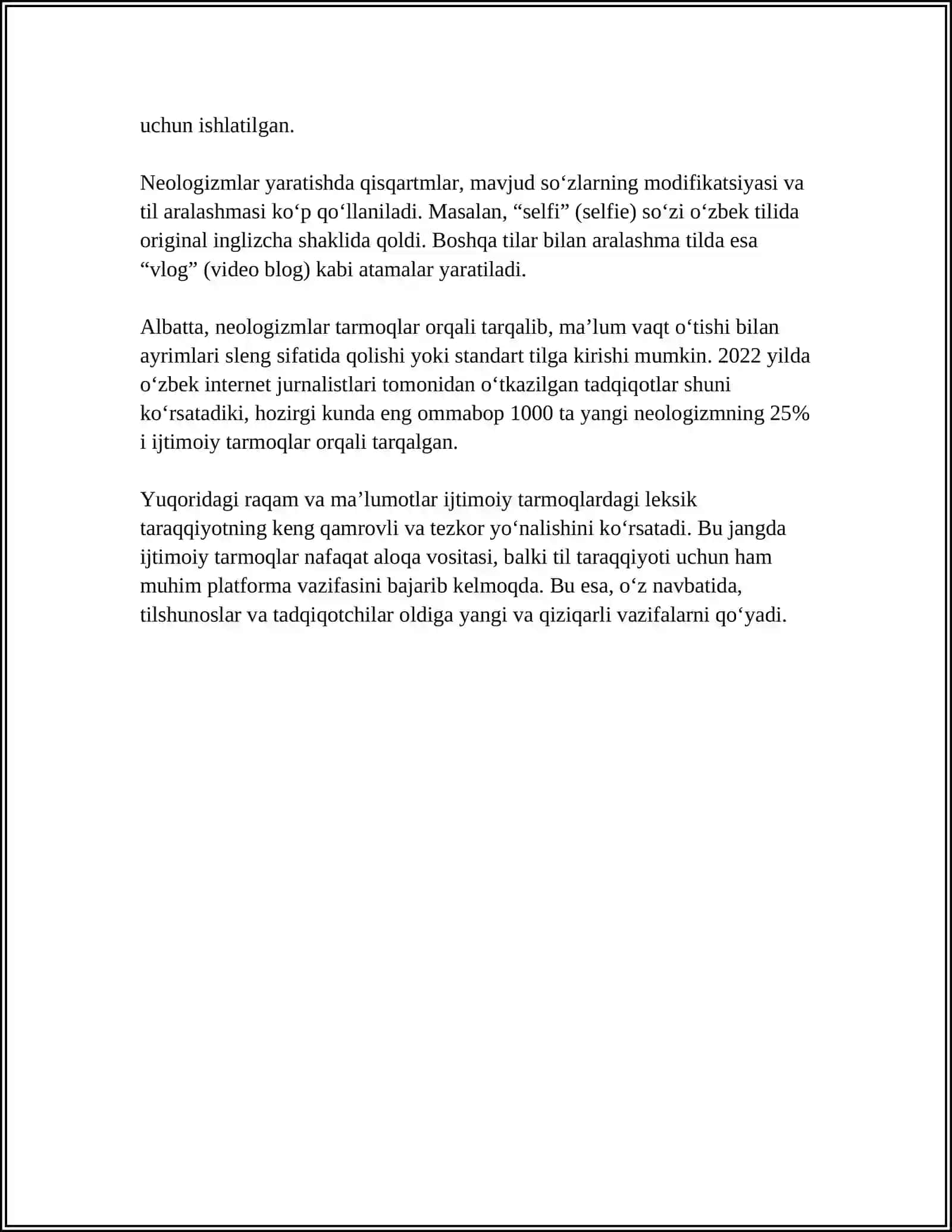 IJTIMOIY TARMOQ NEOLIGIZMLARI BILAN ISHLASH 4