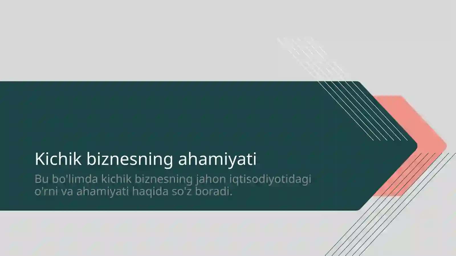 Kichik biznesni rivojlantirish istiqbollari 4