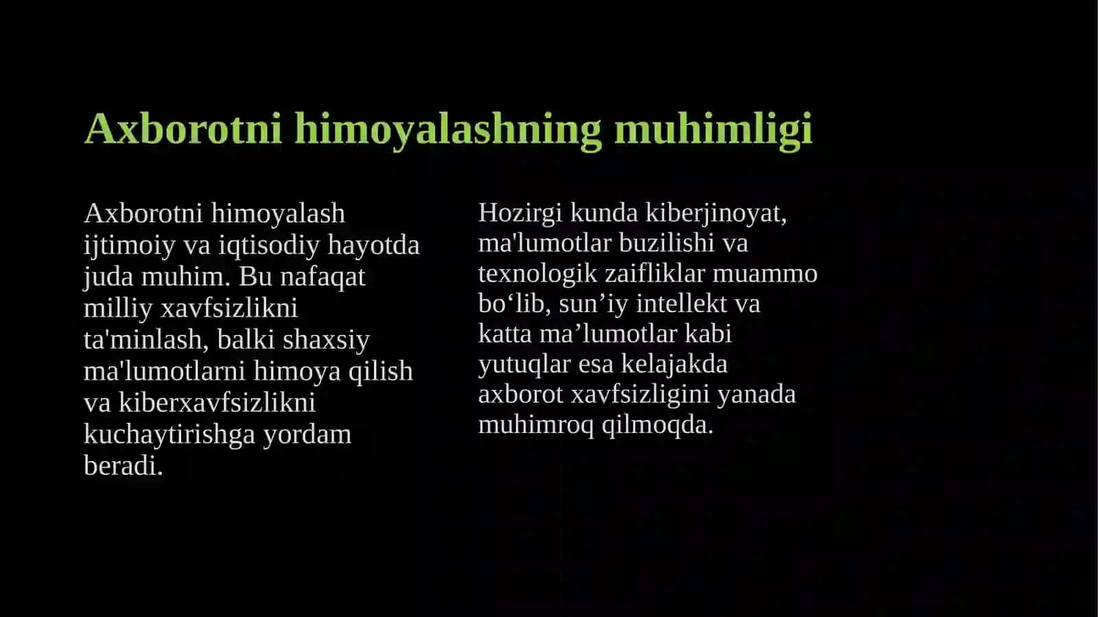 Axborotni ruxsatsiz foydalanishlardan himoyalash 4