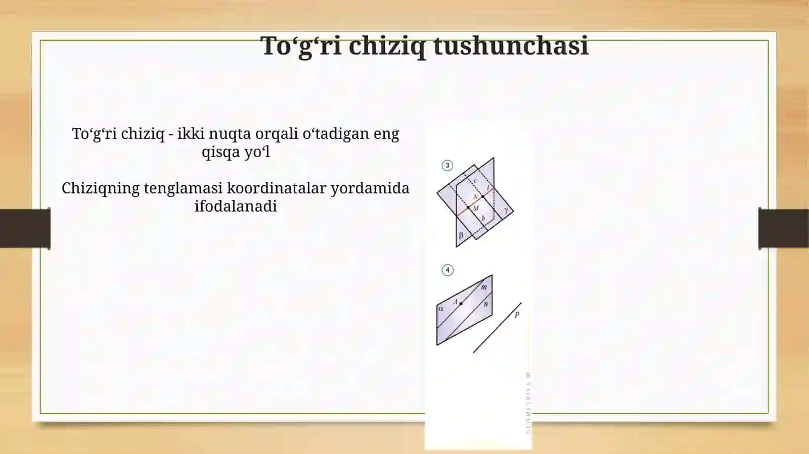 Fazoda toʻgʻri chiziq va tekisliklar 4
