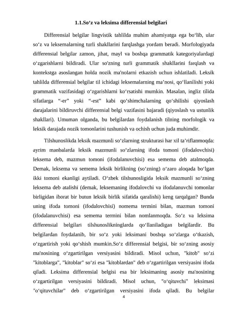 Leksema va so‘z munosabati 4