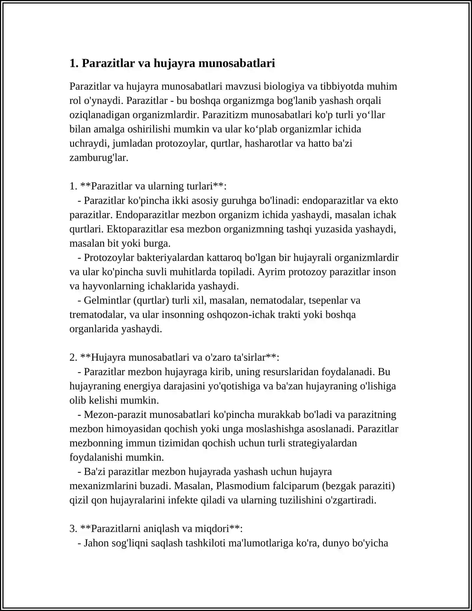 PARAZIT HUJAYRA MUNOSABATLATLARI HAYVONLARNING KAM UCHRAYDIGAN VA YOʻQOLIB BORAYOTGAN TURLARI 4