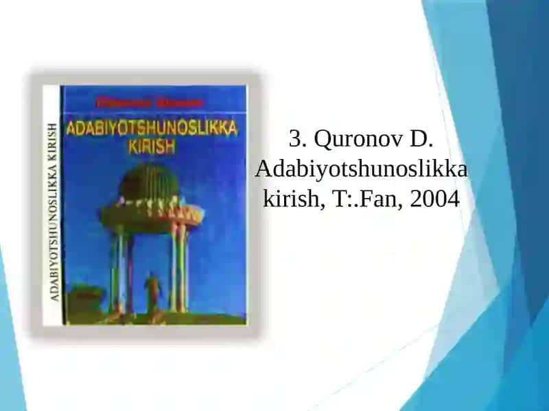 Adabiyotshunoslik asoslari fan sifatida 4