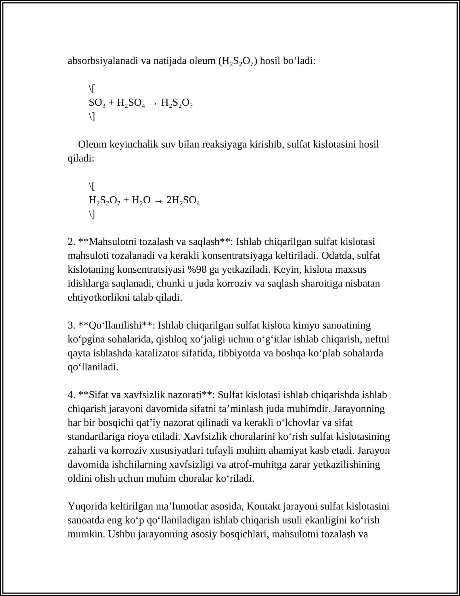 SULFAT KISLATA ISHLAB CHIQARISH KORXONALARINING OQOVA SUVLARINI TOZALASH 4