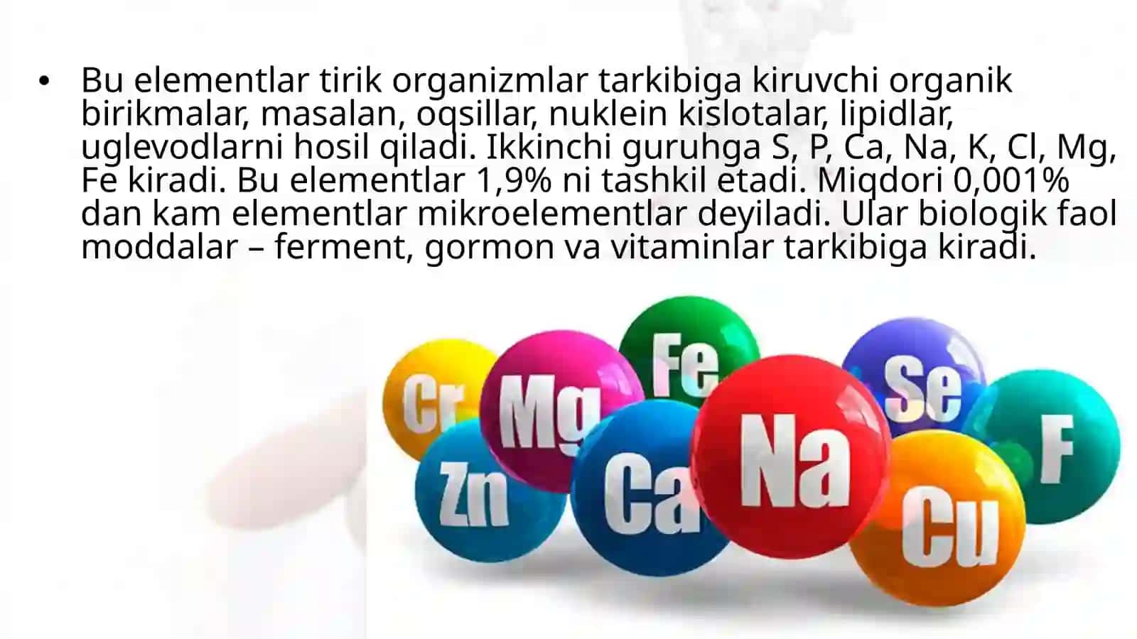 DARS ISHLANMASI "Tirik Organizmlarning Kimyoviy Tarkibi va Uning Doimiyligi" 4