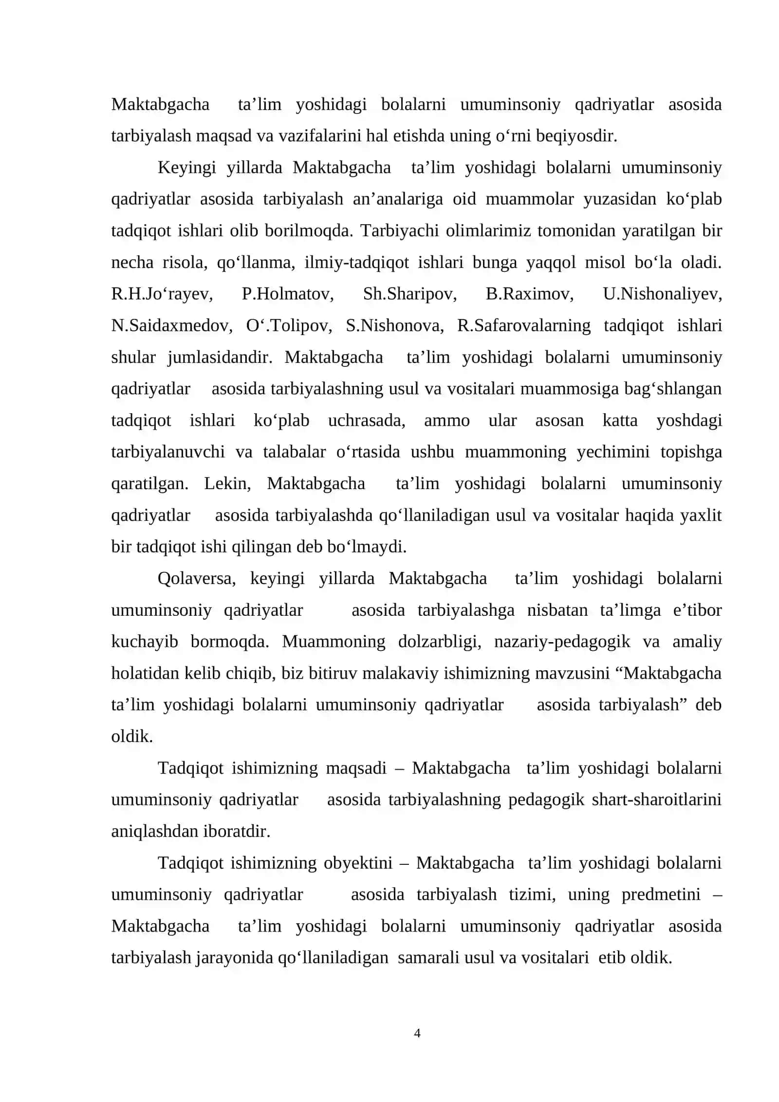 Maktabgacha ta’lim yoshidagi bolalarni umuminsoniy qadriyatlar asosida tarbiyalashning pedagogik-psixologik aspektlari 4