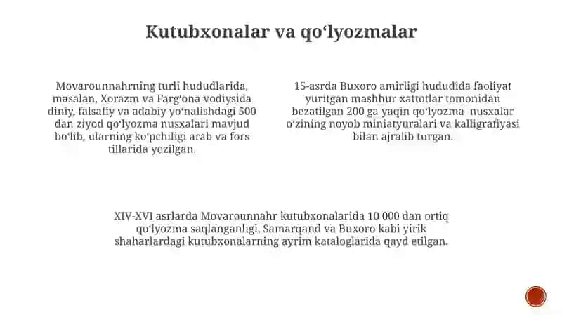 XIV-XVI asrlarda Movarounnahrda ta’lim-tarbiya va pedagogik fikrlar 4