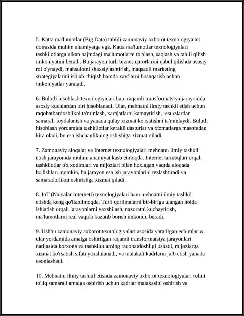 MEHNATNI ILMIY TASHKIL ETISHDA ZAMONAVIY AXBOROT TEXNALOGIYALARI OʻRNI 4