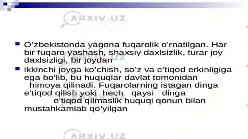 O`zbekiston dastidan inson huquqlari va erkinliklari kafolatining yaratilishi 4