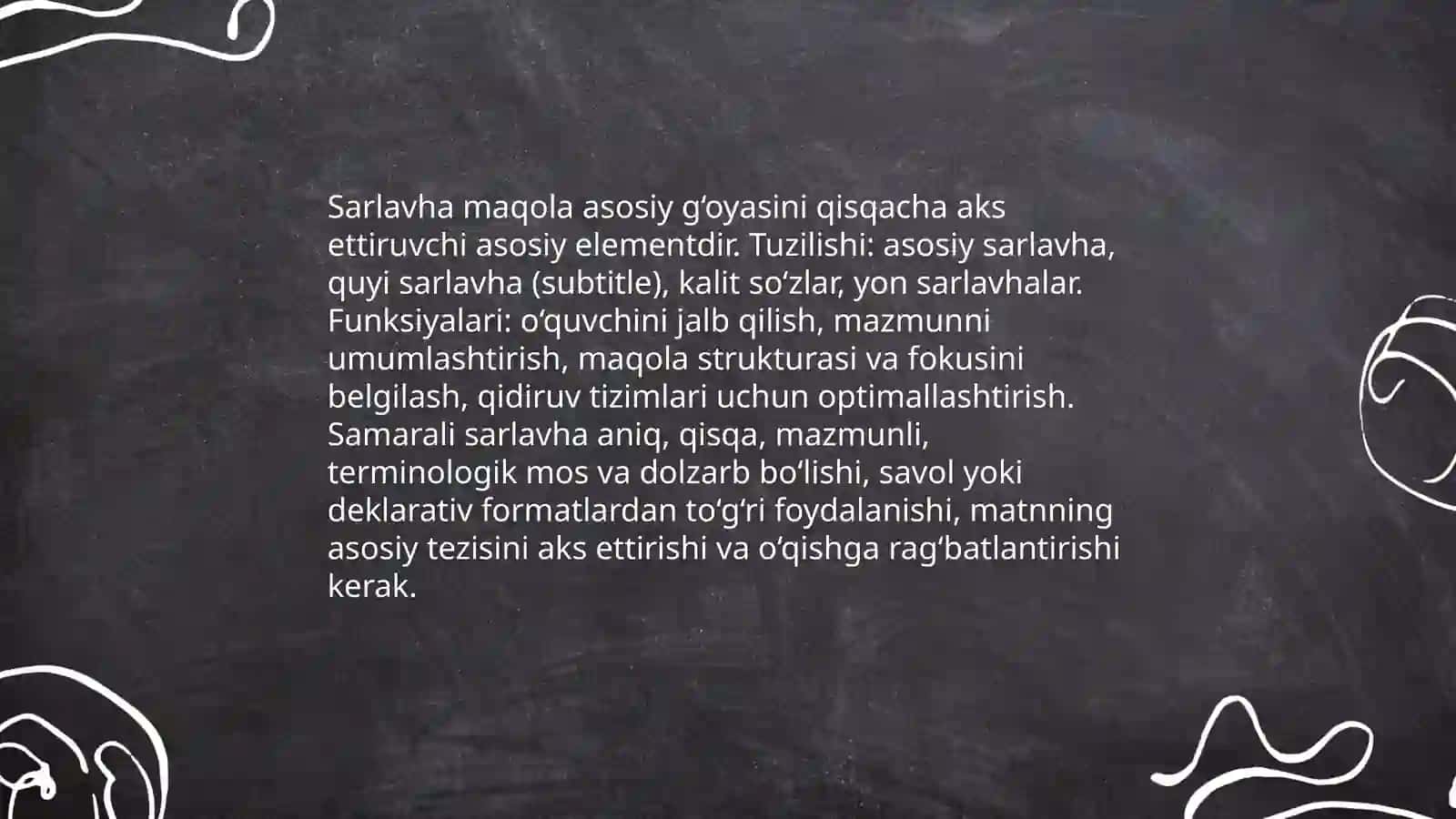 Maqolalarning strukturaviy elementlarini va ularni yozish xususiyatlarini o'rganish 4
