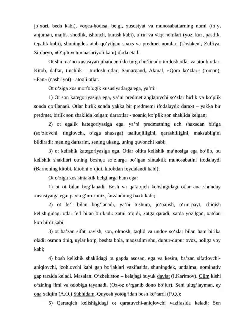 Morfolofiya. So’z turkumlari. Ularning tasnifi 4