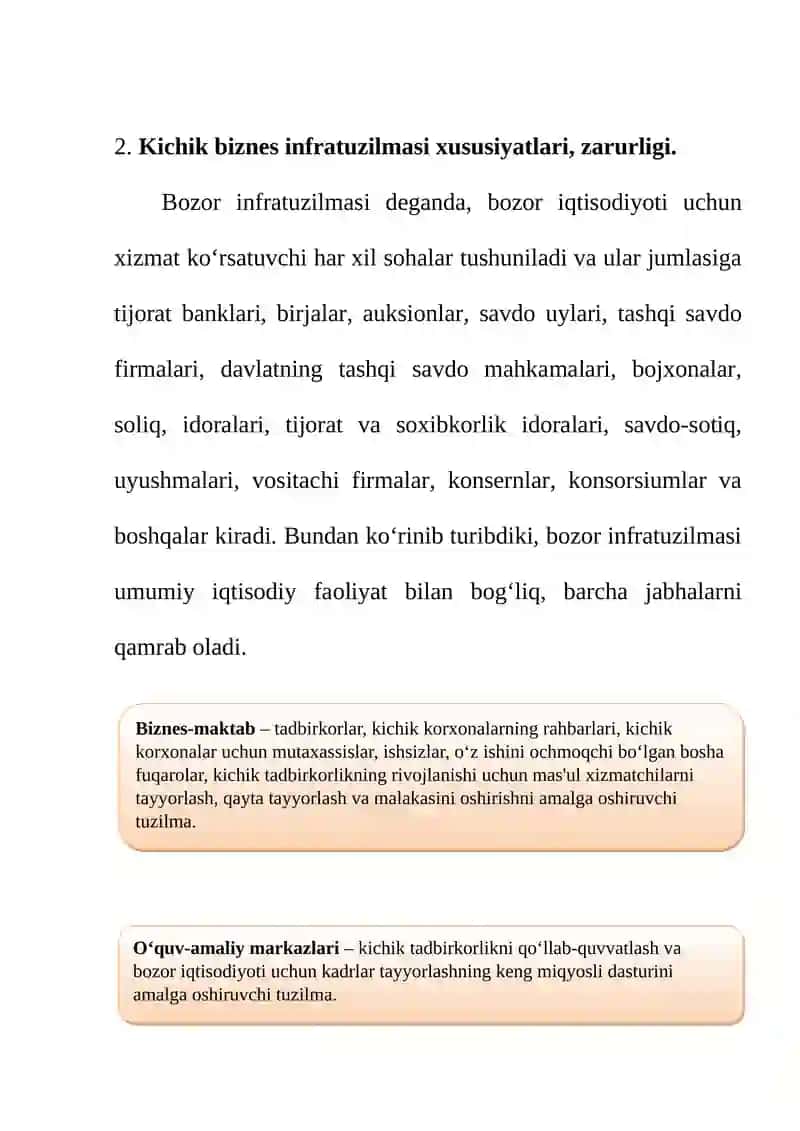 Kichik biznesni bozor infratuzilmasi 4